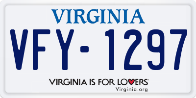 VA license plate VFY1297