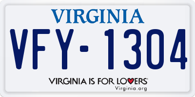 VA license plate VFY1304
