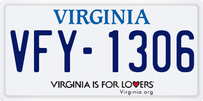 VA license plate VFY1306