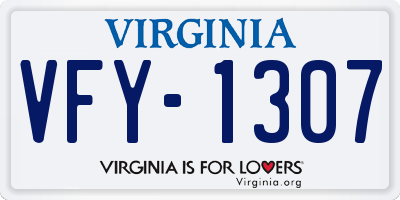 VA license plate VFY1307