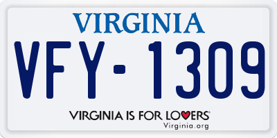 VA license plate VFY1309
