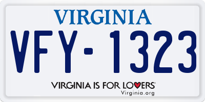 VA license plate VFY1323