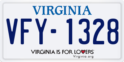 VA license plate VFY1328
