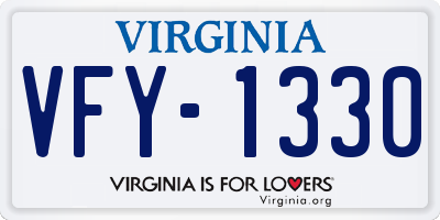 VA license plate VFY1330