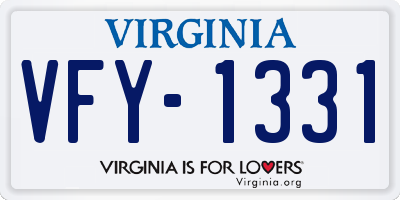 VA license plate VFY1331