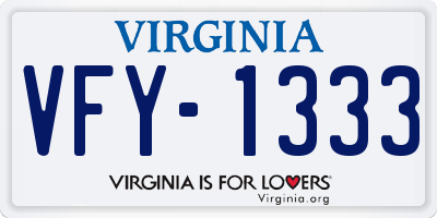 VA license plate VFY1333