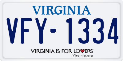 VA license plate VFY1334