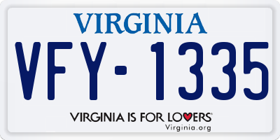 VA license plate VFY1335