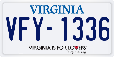 VA license plate VFY1336