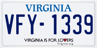 VA license plate VFY1339