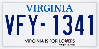 VA license plate VFY1341