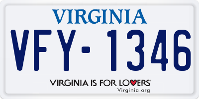 VA license plate VFY1346