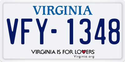 VA license plate VFY1348