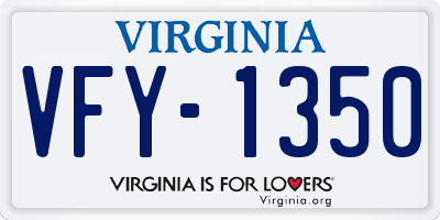 VA license plate VFY1350
