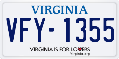 VA license plate VFY1355
