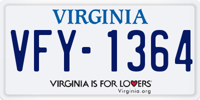 VA license plate VFY1364