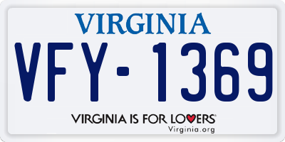 VA license plate VFY1369