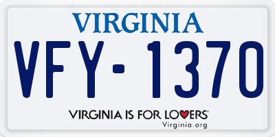 VA license plate VFY1370