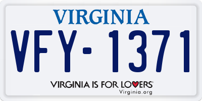VA license plate VFY1371