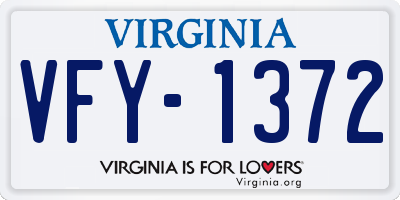 VA license plate VFY1372
