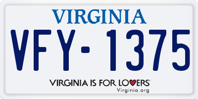 VA license plate VFY1375