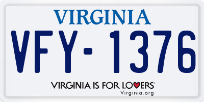 VA license plate VFY1376