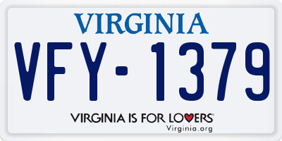 VA license plate VFY1379