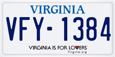 VA license plate VFY1384