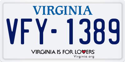 VA license plate VFY1389