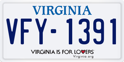 VA license plate VFY1391