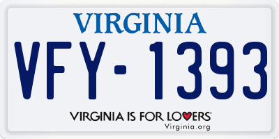 VA license plate VFY1393