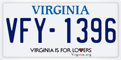 VA license plate VFY1396