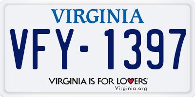 VA license plate VFY1397