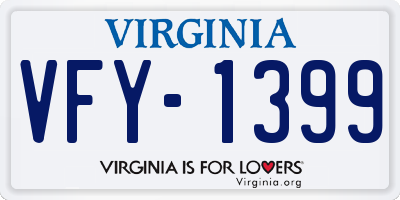 VA license plate VFY1399