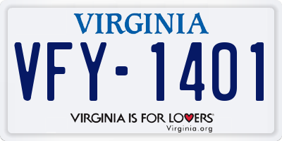 VA license plate VFY1401