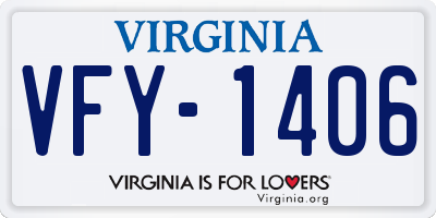 VA license plate VFY1406