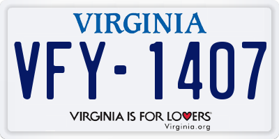 VA license plate VFY1407