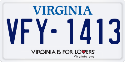 VA license plate VFY1413