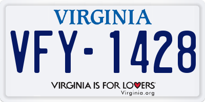 VA license plate VFY1428
