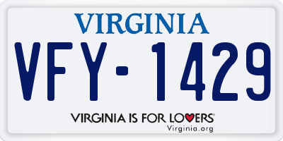VA license plate VFY1429