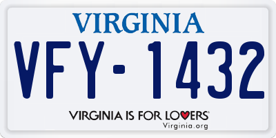 VA license plate VFY1432