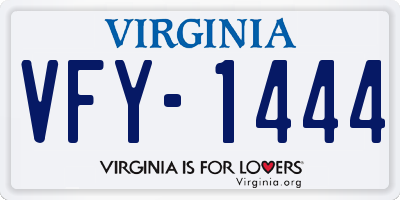 VA license plate VFY1444