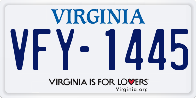 VA license plate VFY1445