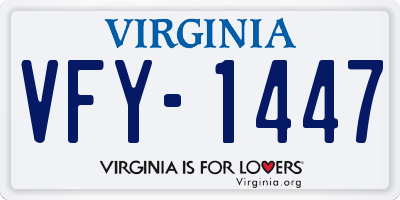 VA license plate VFY1447