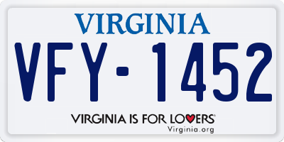 VA license plate VFY1452
