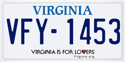 VA license plate VFY1453