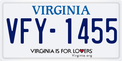 VA license plate VFY1455
