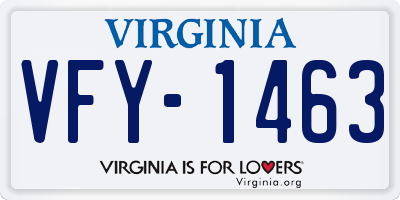 VA license plate VFY1463