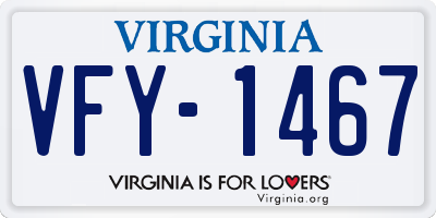 VA license plate VFY1467