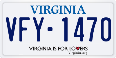VA license plate VFY1470